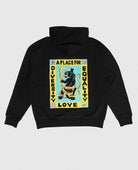 A Place For Diversity hoodie in black by NKSP – flat lay back view with the colourful print