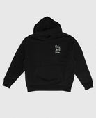 A Place For Diversity hoodie in black by NKSP – flat lay front view with white chest print and kangaroo pocket