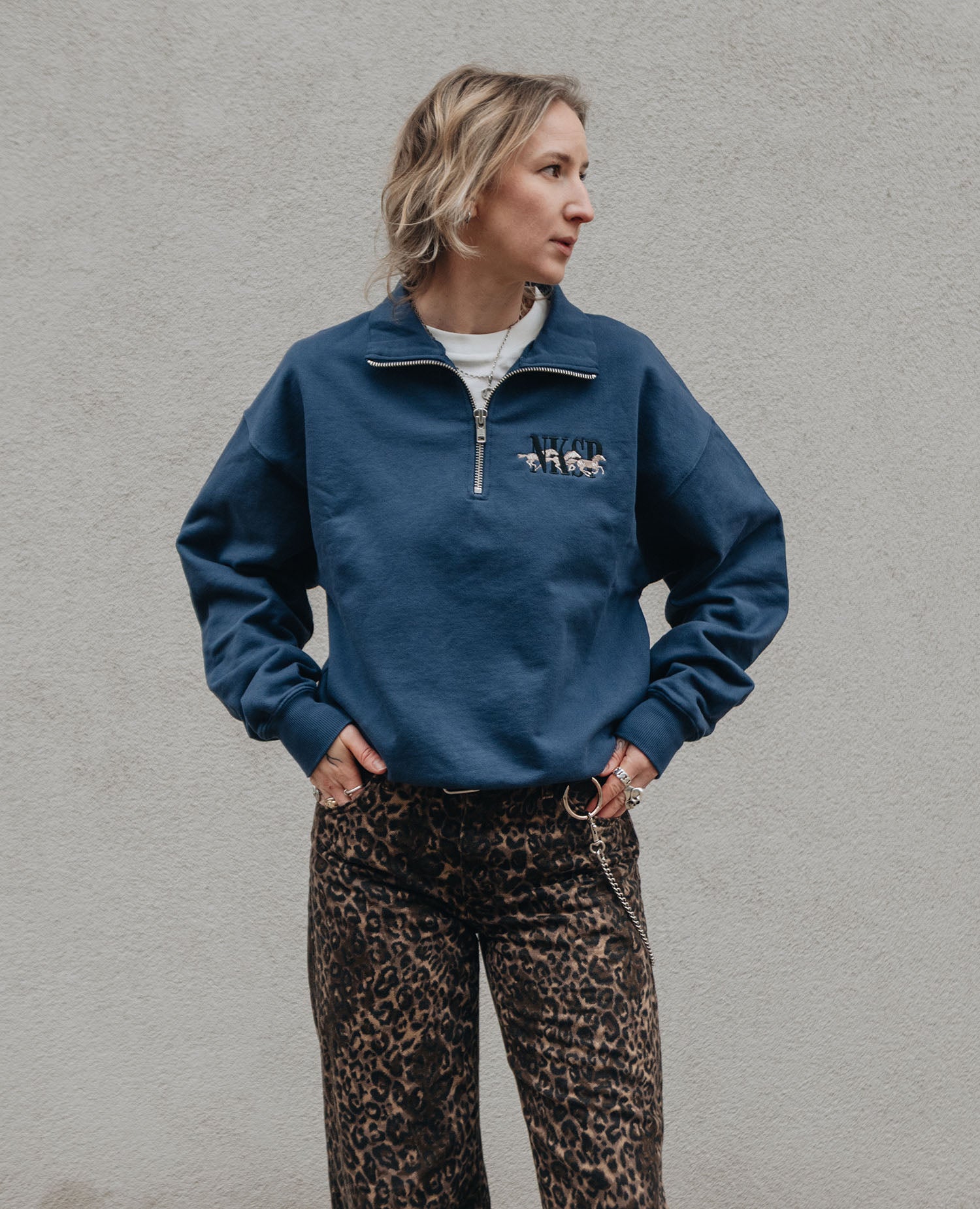 Wild Horses half-zip sweatshirt by NKSP