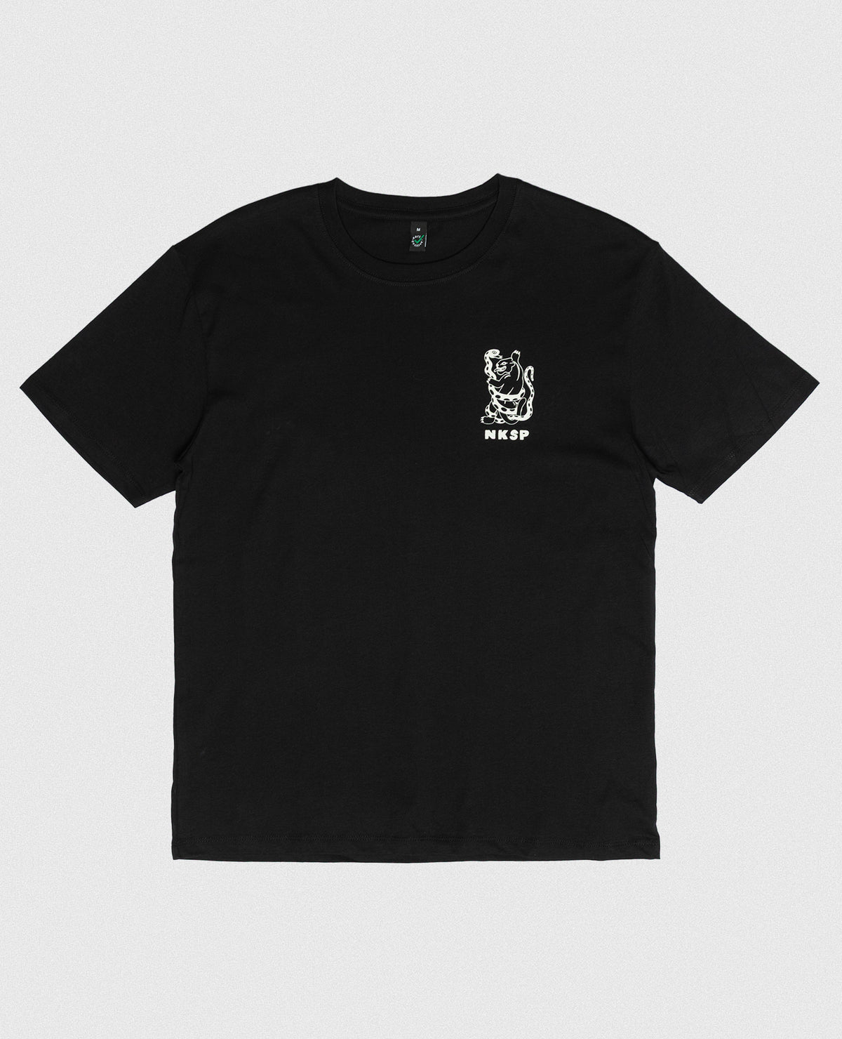 A Place For Diversity T-shirt in black by NKSP – flat lay front view with the white chest print