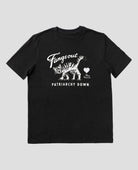 Fangs Out Patriarchy Down unisex T-shirt by NKSP – front print sassy cat