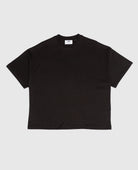Oversized Boxy T-Shirt Schwarz von NKSP – kurzes Heavyweight-Basic aus Bio-Baumwolle, Vorderansicht