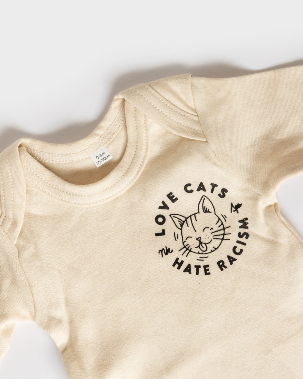 Love Cats Hate Racism Baby Bodysuit