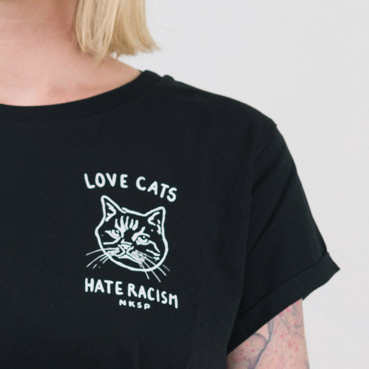 Love Cats Hate Racism Women's