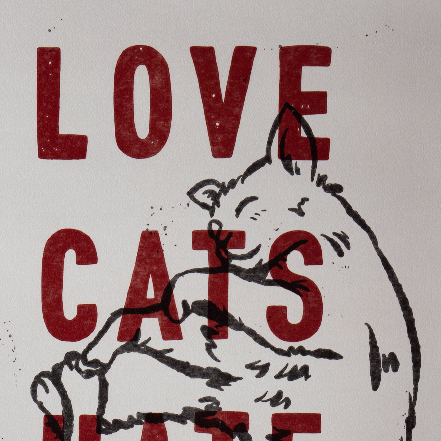 Love Cats Hate Racism Print A3