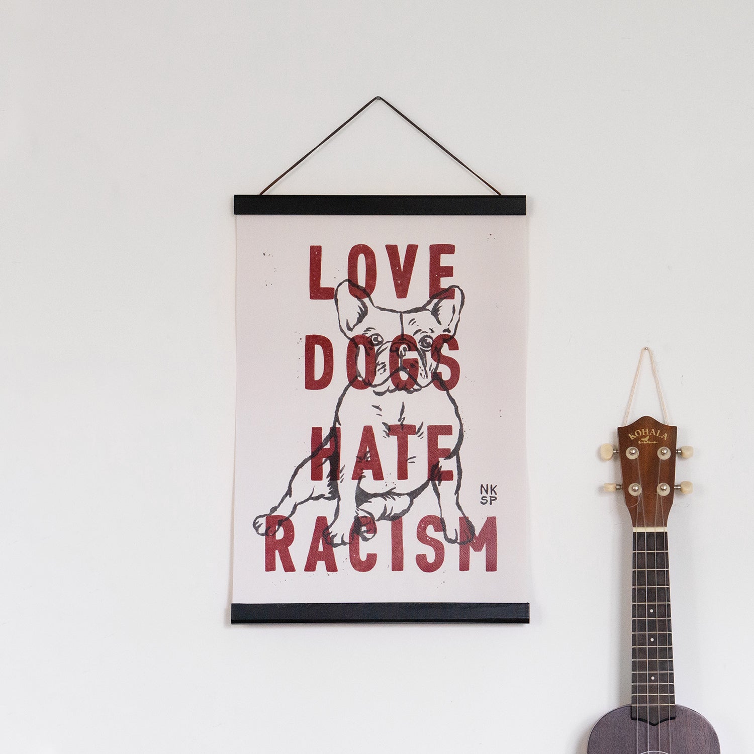 Love Dogs Hate Racism Print A3